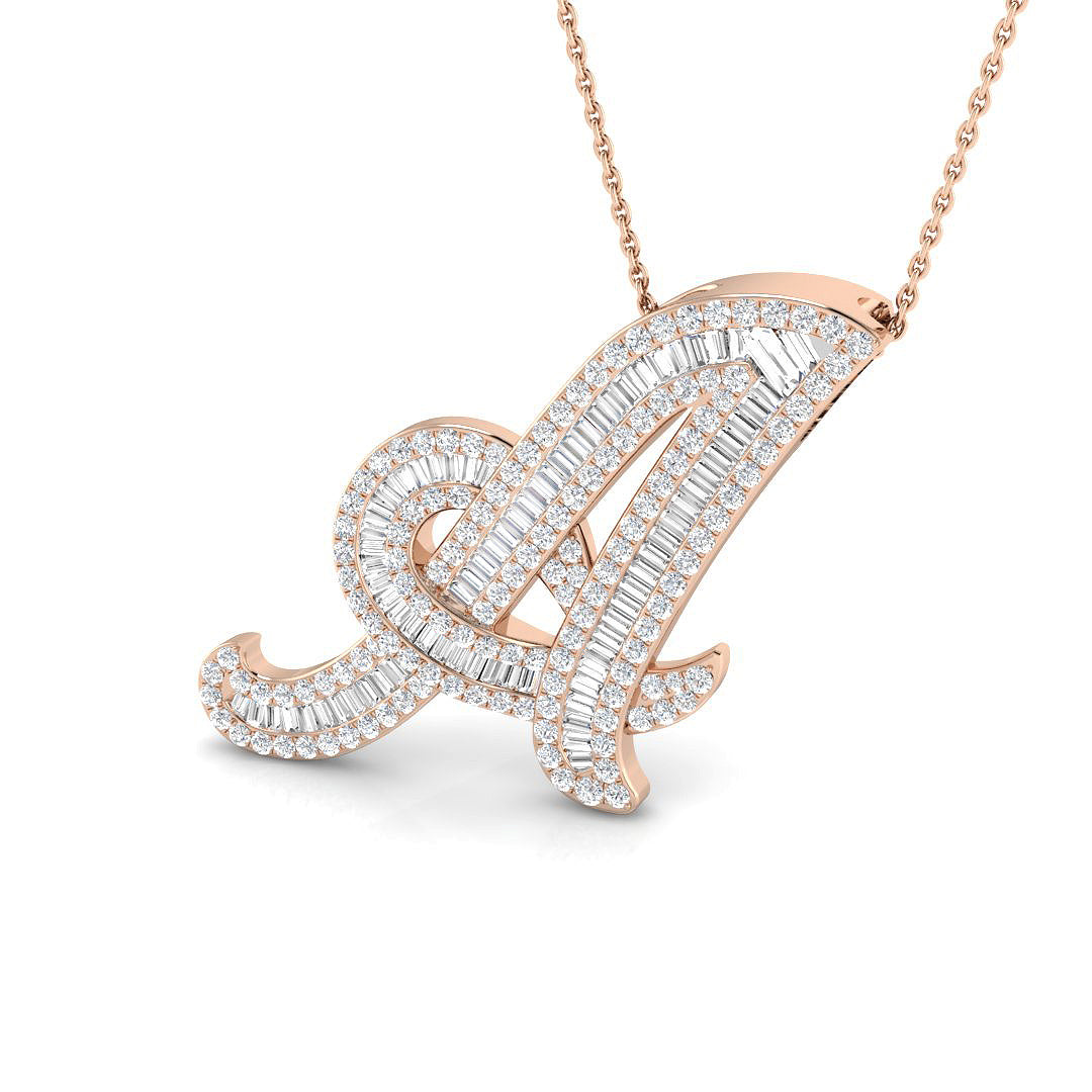 Sheila Diamond Pendant 1.5ct Gold  Initials A to Z(Without Chain )