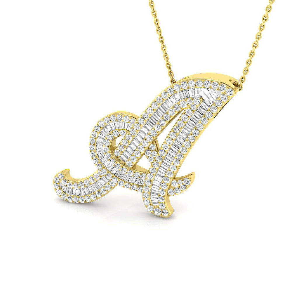 Sheila Diamond Pendant 1.5ct Gold  Initials A to Z(Without Chain )