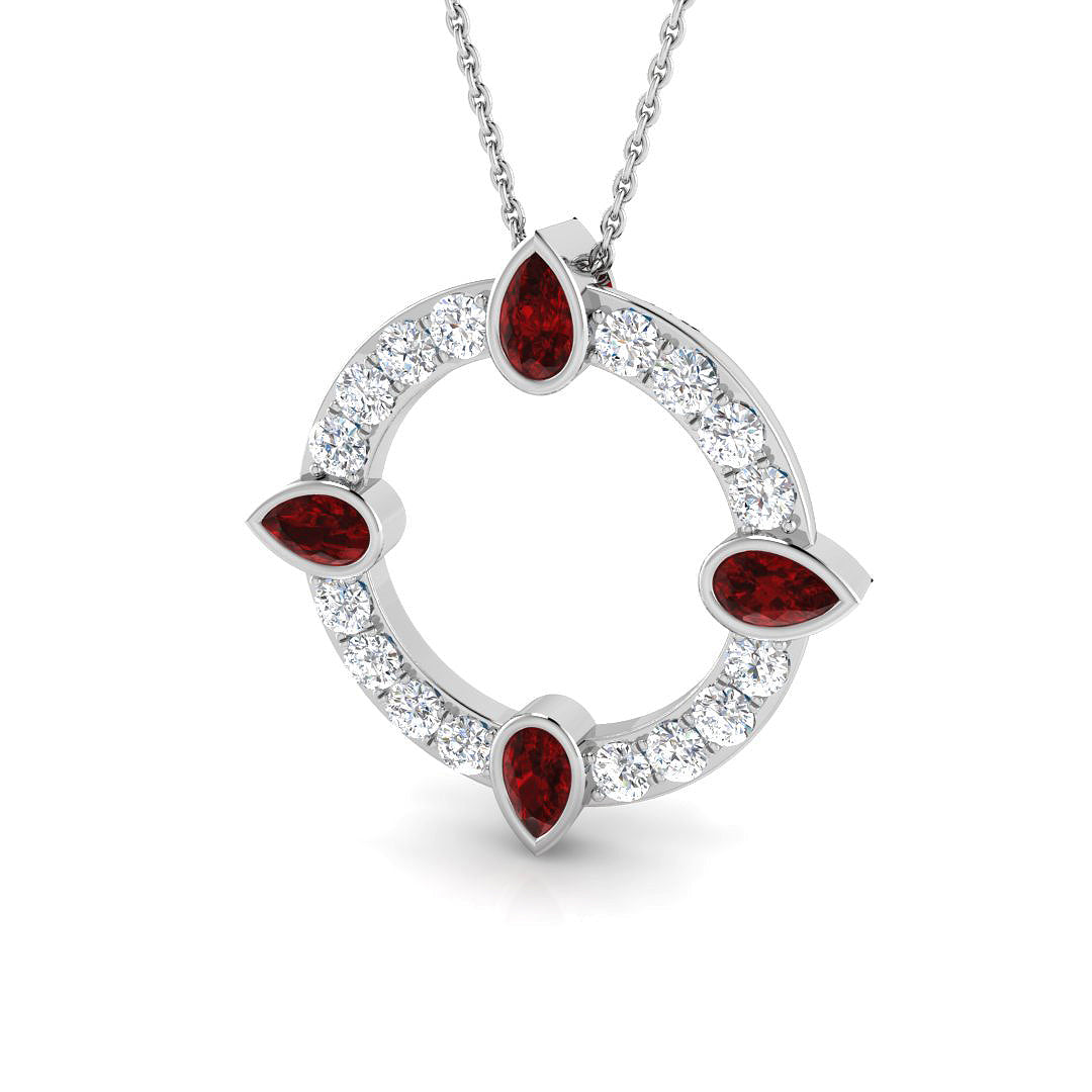 Carol Ruby Pendant 2ct  Gold Gemstone Necklace(Without Chain )