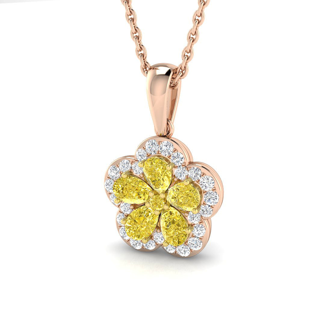 Carly Cluster Pendant 0.75ct Diamond Gold (Without Chain )