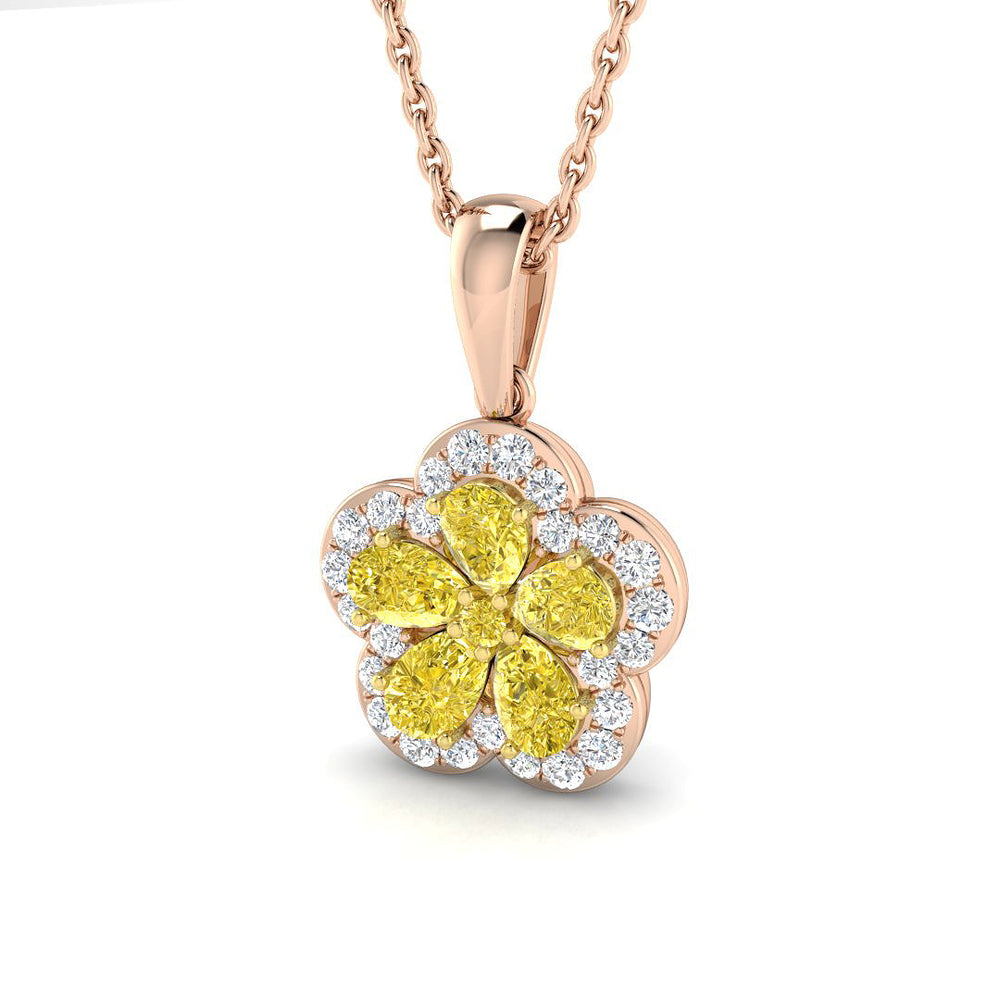 Carly Cluster Pendant 0.75ct Diamond Gold (Without Chain )