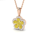 Carly Cluster Pendant 0.75ct Diamond Gold (Without Chain )
