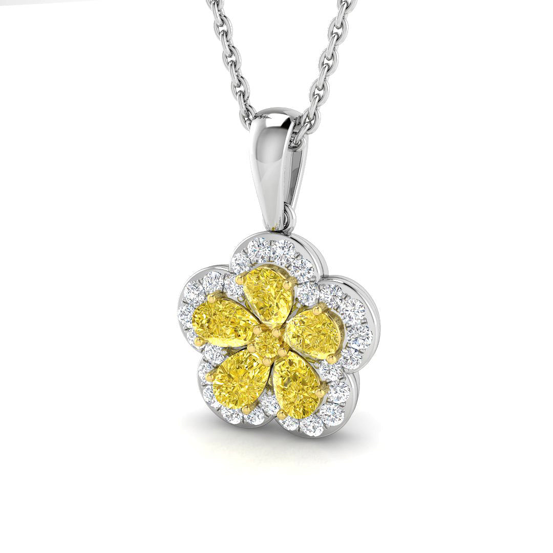 Carly Cluster Pendant 0.75ct Diamond Gold (Without Chain )