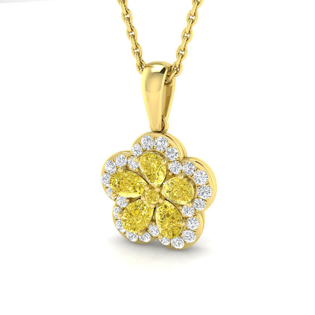 Carly Cluster Pendant 0.75ct Diamond Gold (Without Chain )