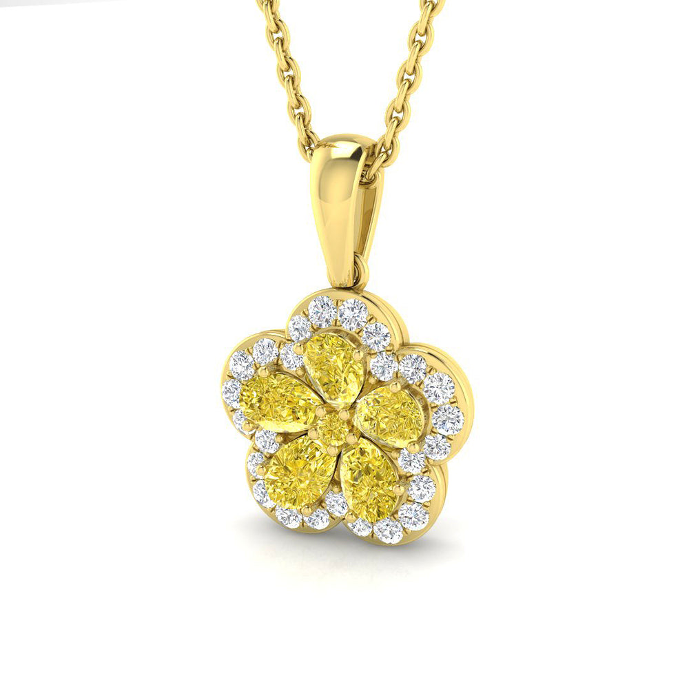 Carly Cluster Pendant 0.75ct Diamond Gold (Without Chain )