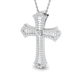 Aeterna 0.5Ct Diamond Cross Pendant In 9K, 18K (White, Yellow, Rose Gold) With Complimentary Silver