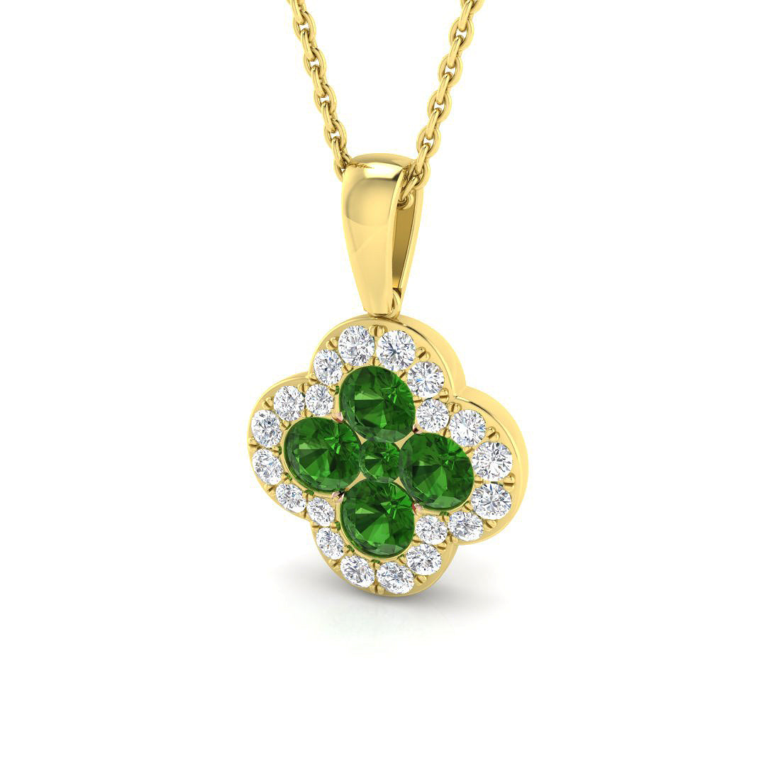Alnus Clover Pendant Diamond Necklace 0.3ct to 1.5ct Gold (Without Chain )