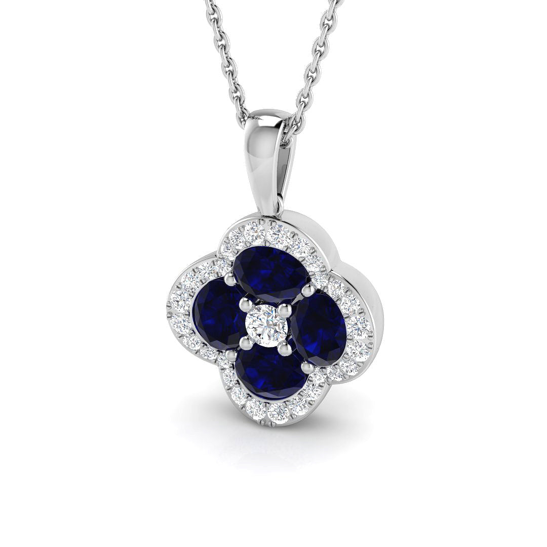Edwin Blue Sapphire Pendant 1.25-1.75ct Gold (Without Chain )