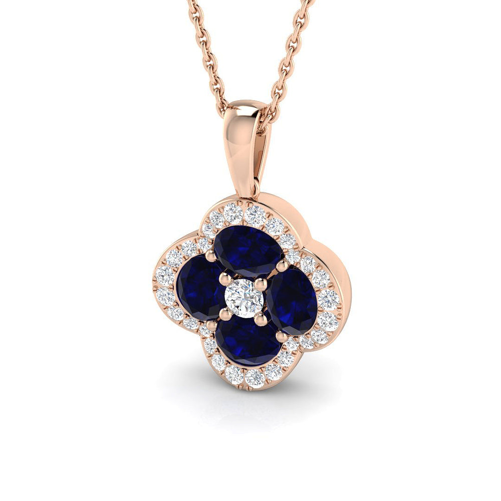 Edwin Blue Sapphire Pendant 1.25-1.75ct Gold (Without Chain )