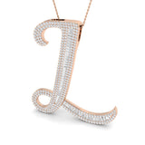 Robert Diamond Initials Pendant 3.5ct Gold  A to Z(Without Chain )