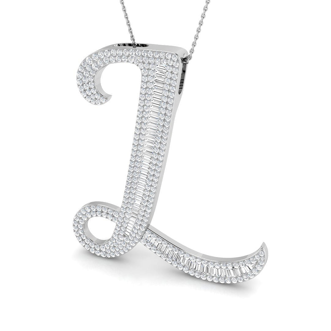Robert Diamond Initials Pendant 3.5ct Gold  A to Z(Without Chain )
