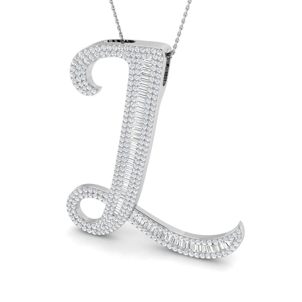 Robert Diamond Initials Pendant 3.5ct Gold  A to Z(Without Chain )