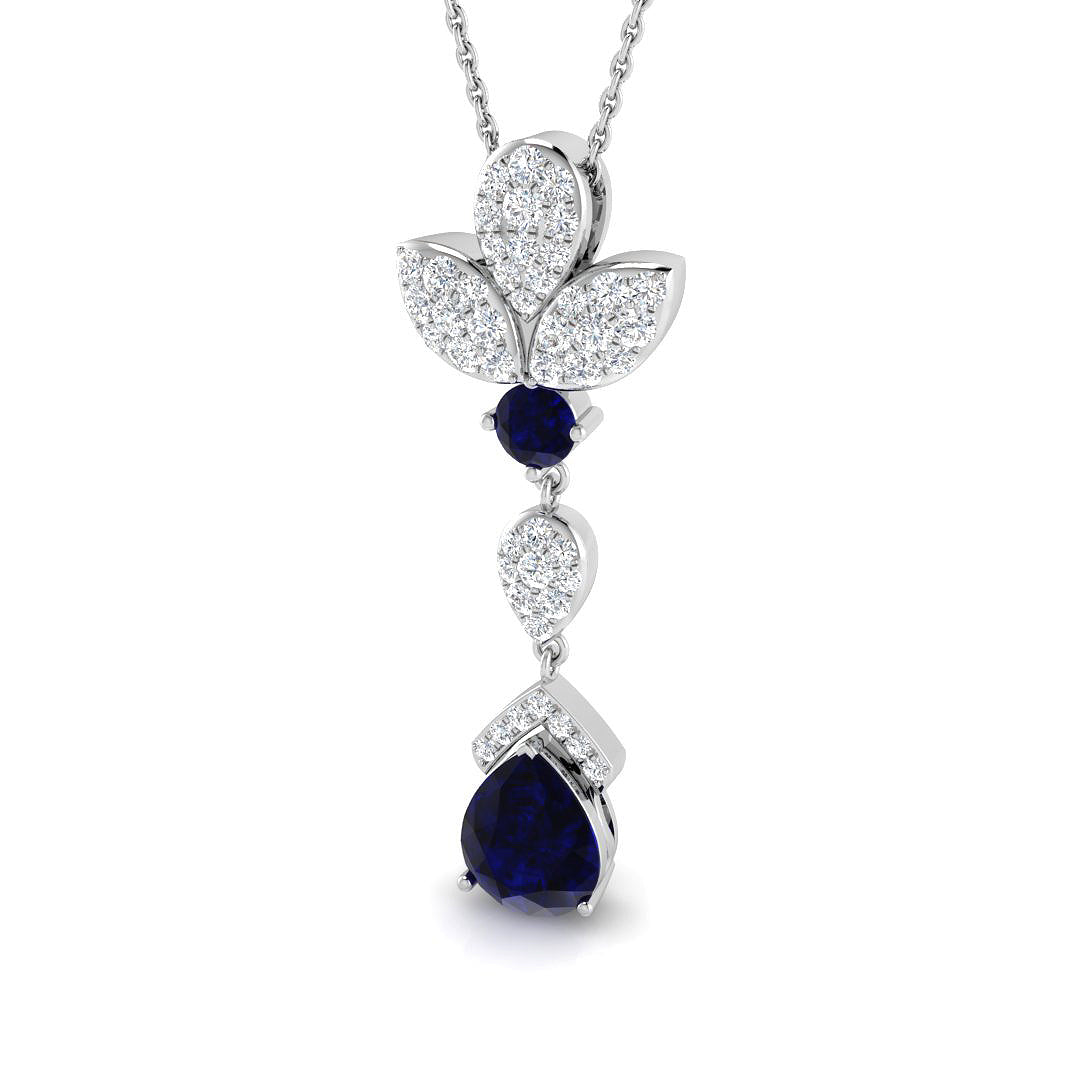 George Blue Sapphire Pendant 2ct Gold (Without Chain )