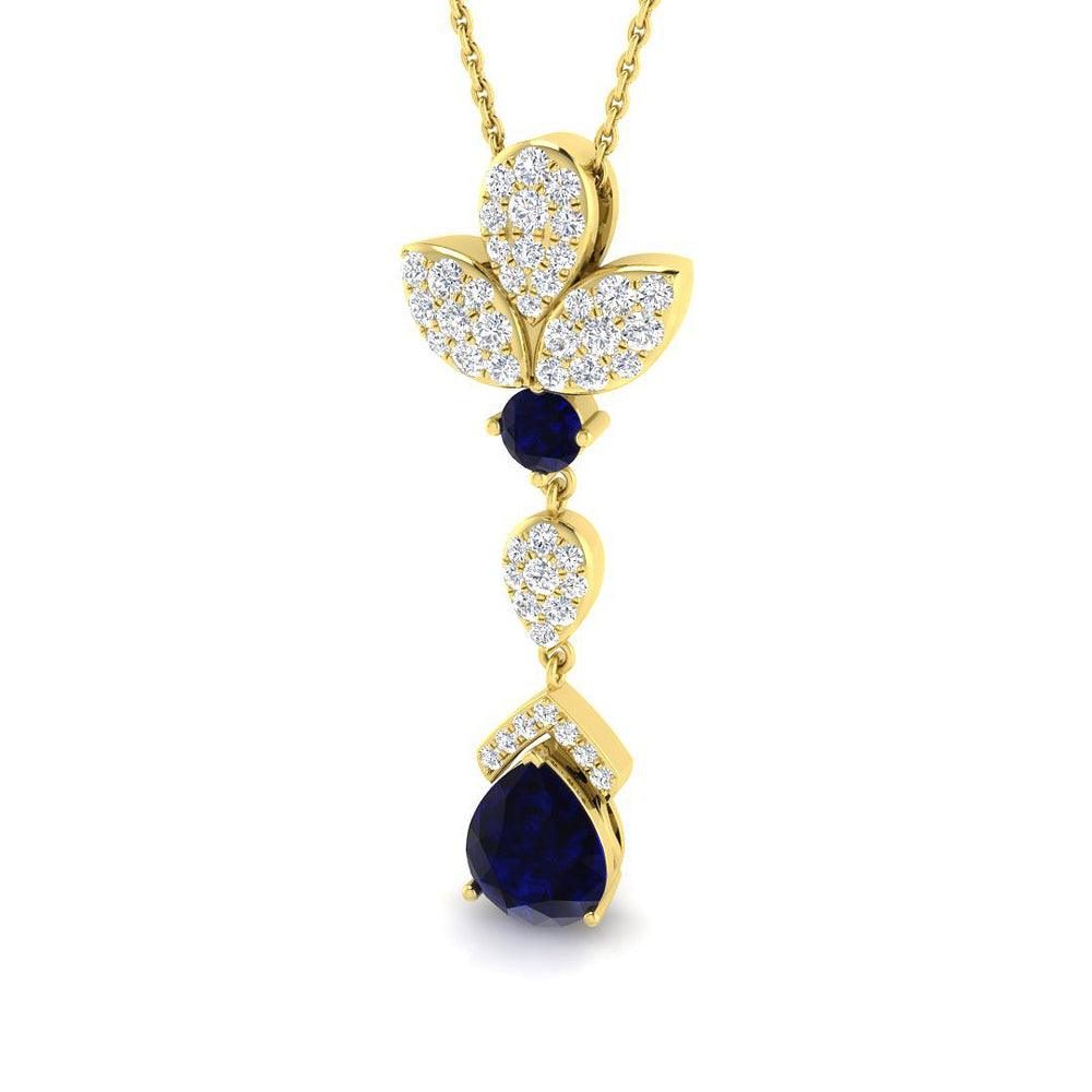 George Blue Sapphire Pendant 2ct Gold (Without Chain )