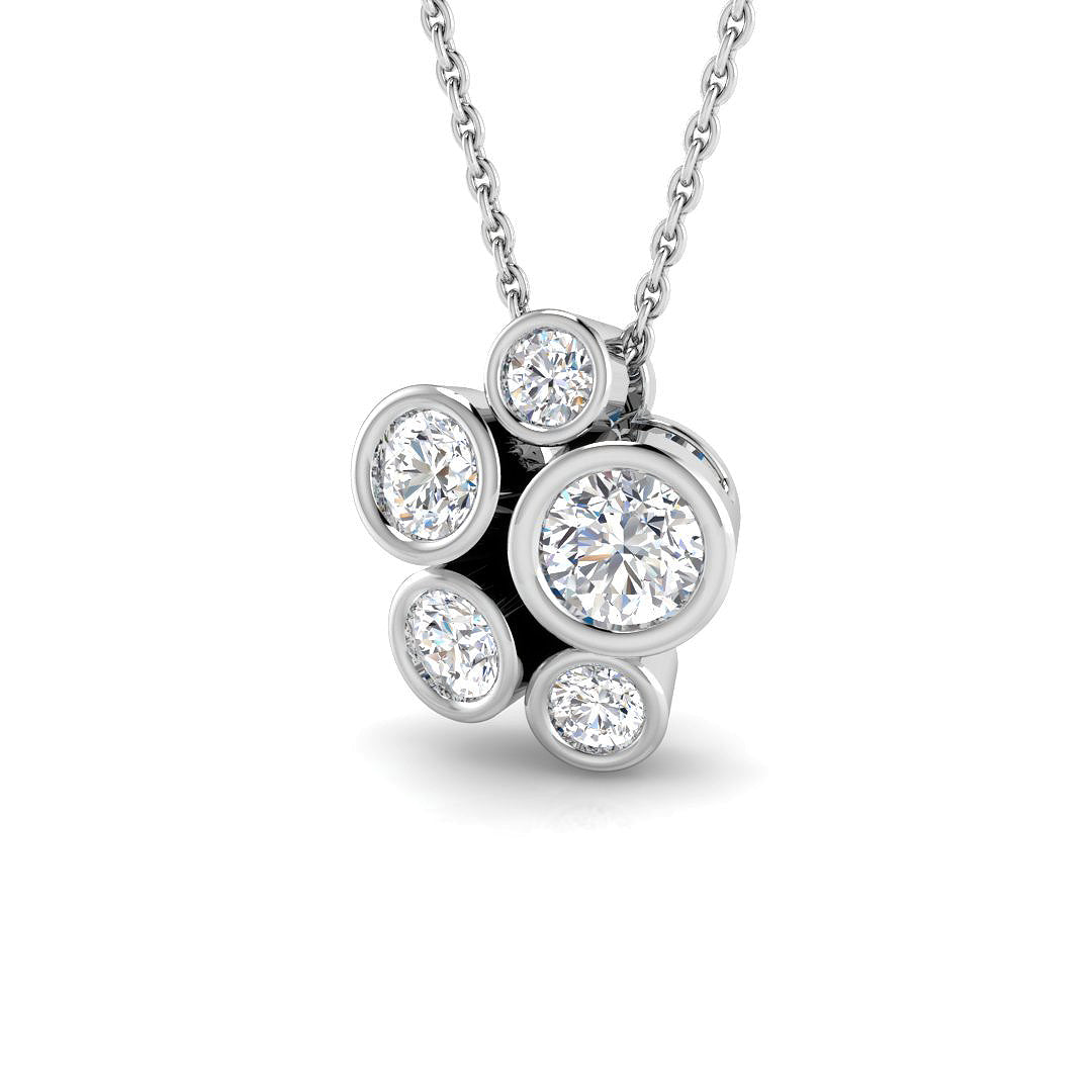0.90 Carat D-E/VS Lab Grown Diamond Designer Pendant 9k White Gold Ready To Ship