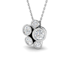 0.90 Carat D-E/VS Lab Grown Diamond Designer Pendant 9k White Gold Ready To Ship