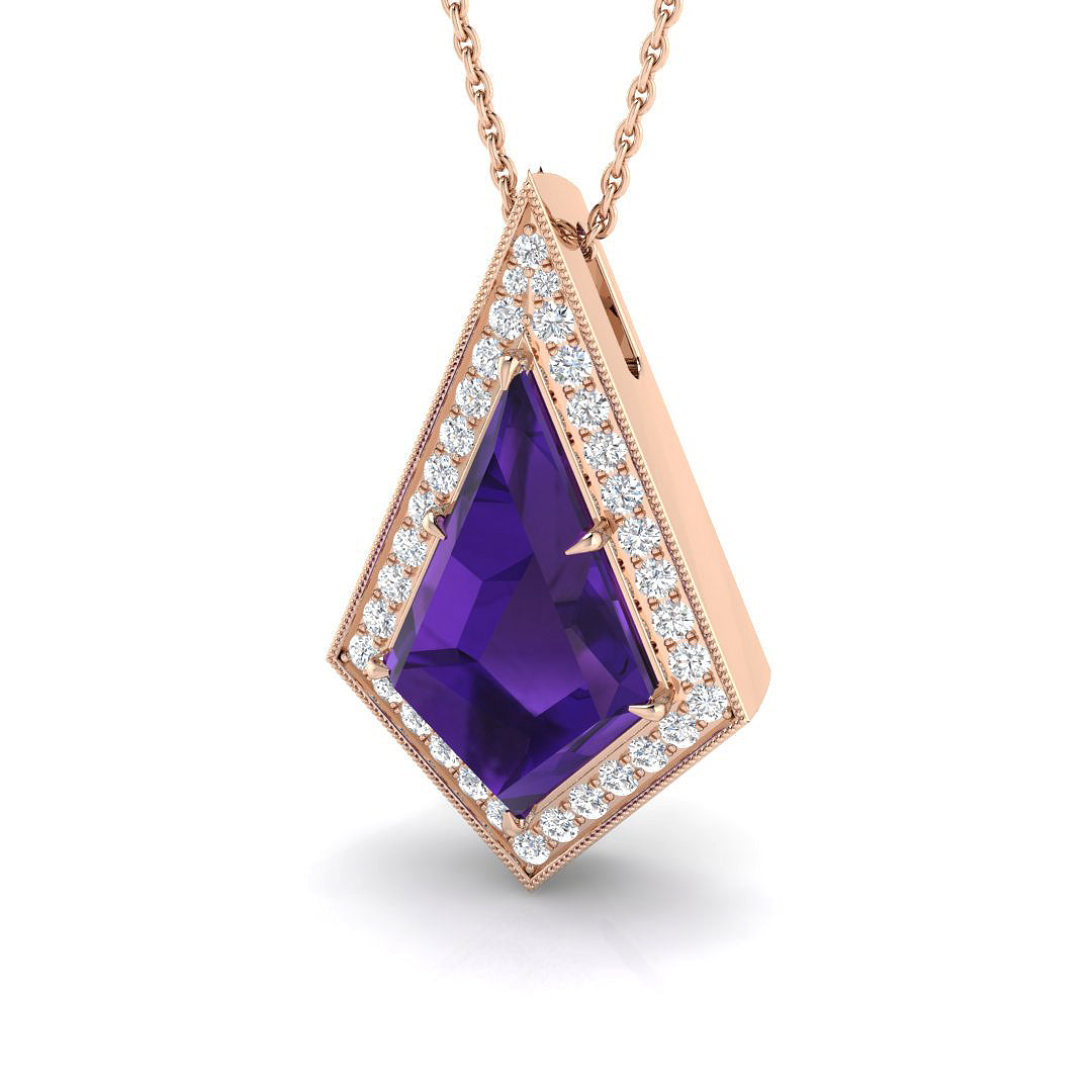 Ancor Amethyst Pendant 2.5ct to 6ct Gold (Without Chain )