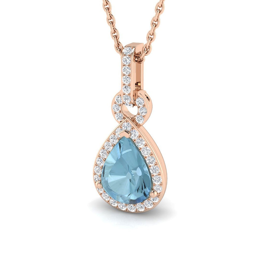 Noah Aquamarine Pendant 0.75ct to 1.75ct Gold (Without Chain )