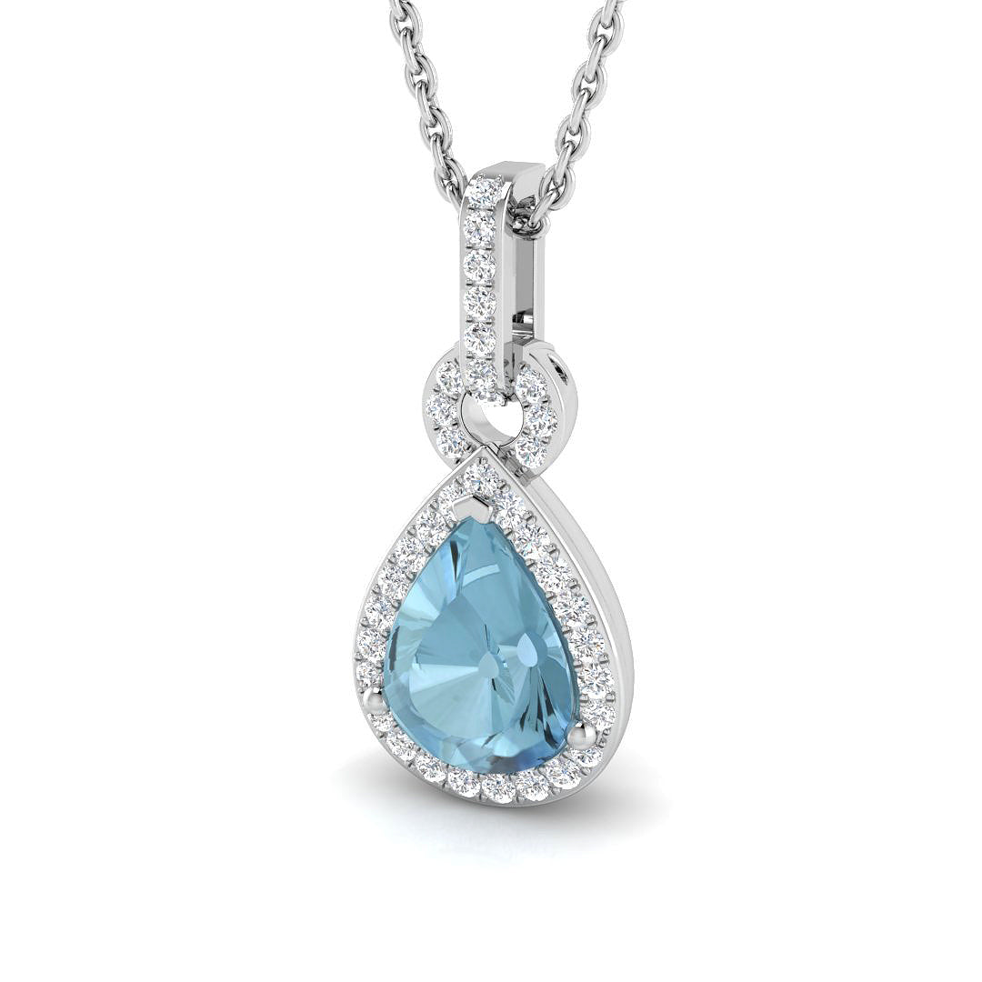 Noah Aquamarine Pendant 0.75ct to 1.75ct Gold (Without Chain )