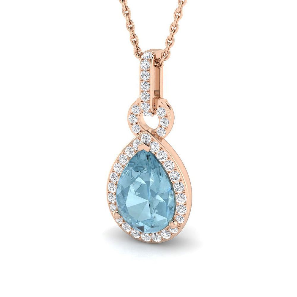 Noah Aquamarine Pendant 0.75ct to 1.75ct Gold (Without Chain )