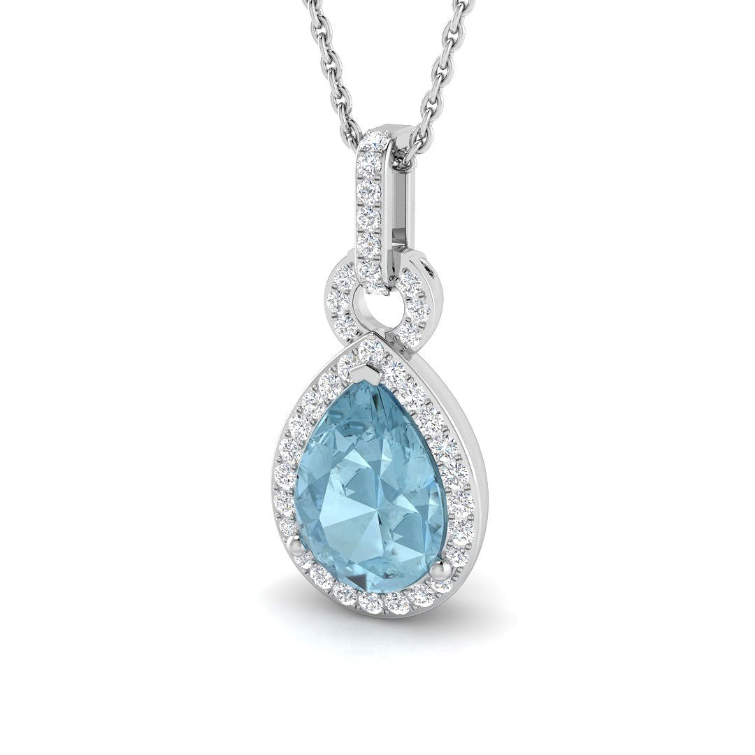 Noah Aquamarine Pendant 0.75ct to 1.75ct Gold (Without Chain )