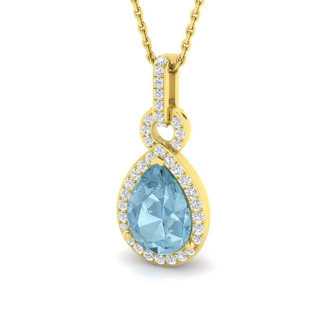 Noah Aquamarine Pendant 0.75ct to 1.75ct Gold (Without Chain )