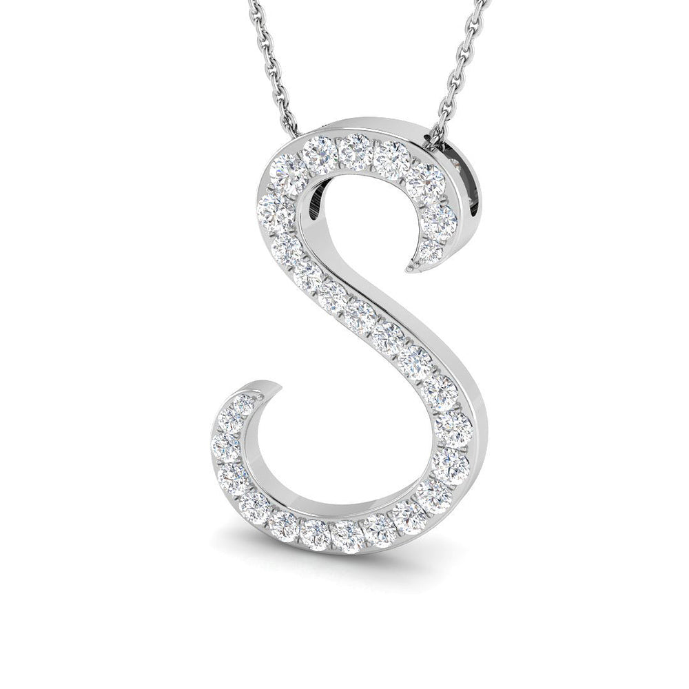 Roger Diamond Initial Pendant 0.75ct  Gold A to Z(Without Chain )