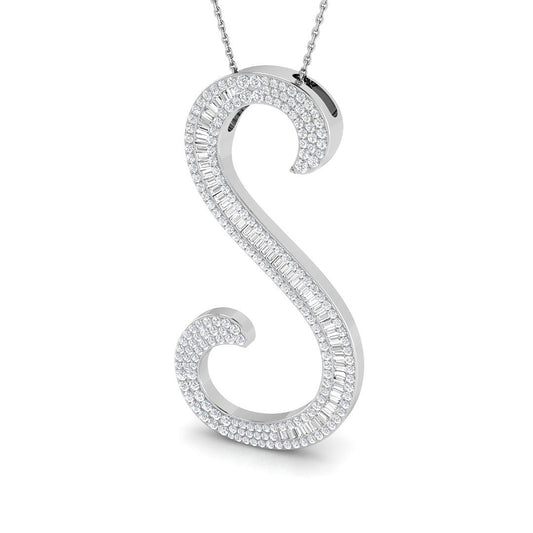 Paved Initial Diamond Pendant Necklace | Custom A-Z Pendant Without Chain