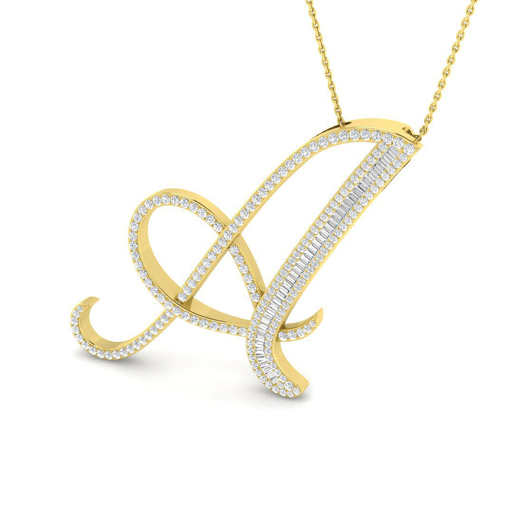 Sharon Diamond Initials Pendant 0.33ct to 1.25ct Gold  A to Z(Without Chain )