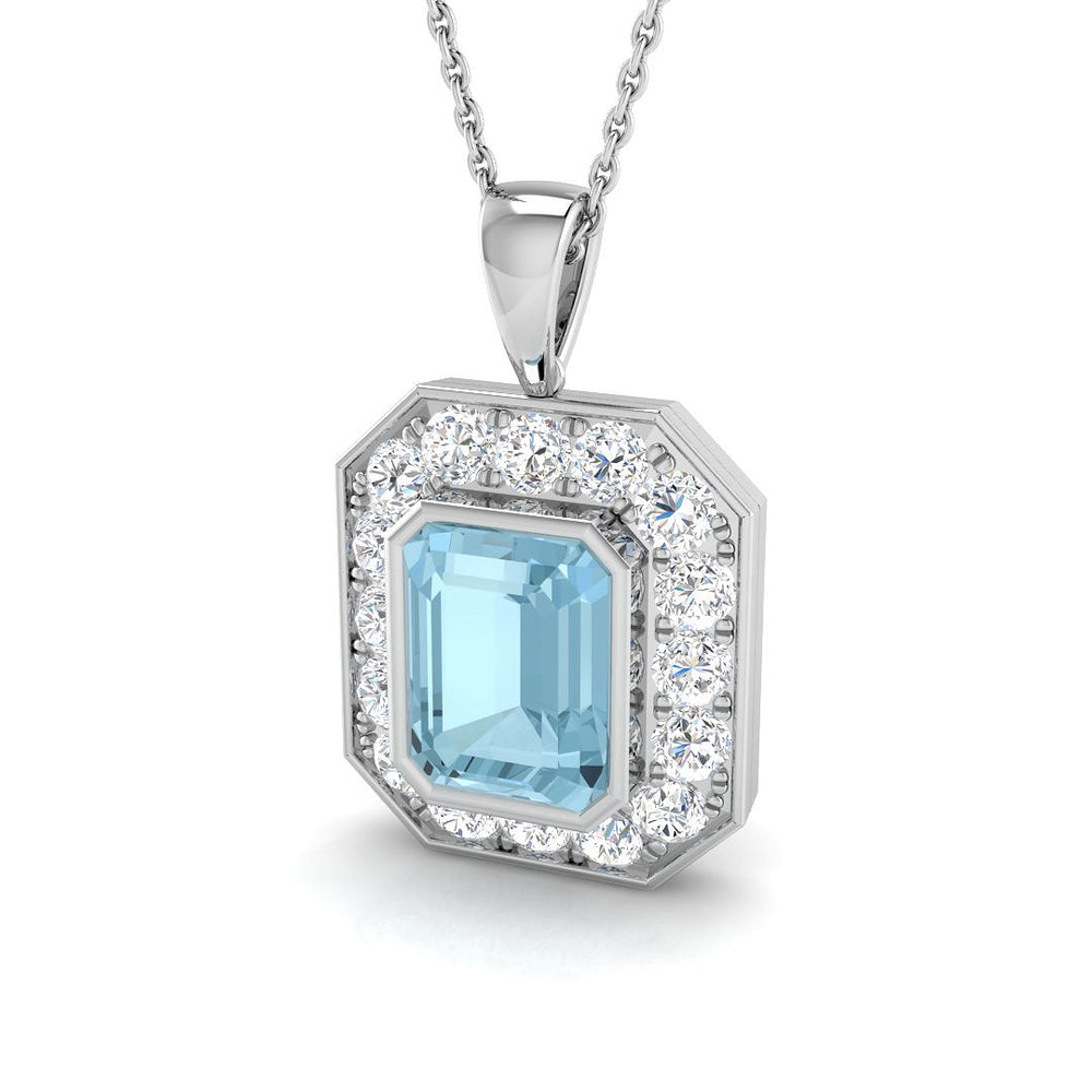 Amide Aquamarine Pendant 1ct to 3ct Gold (Without Chain )