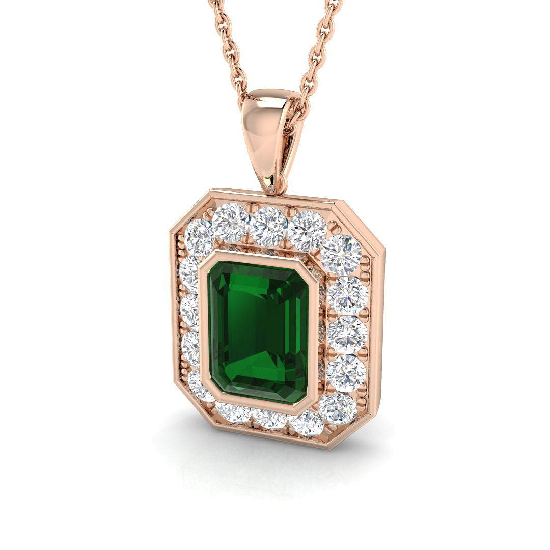Amine Emerald Pendant 2ct  Gold(Without Chain )