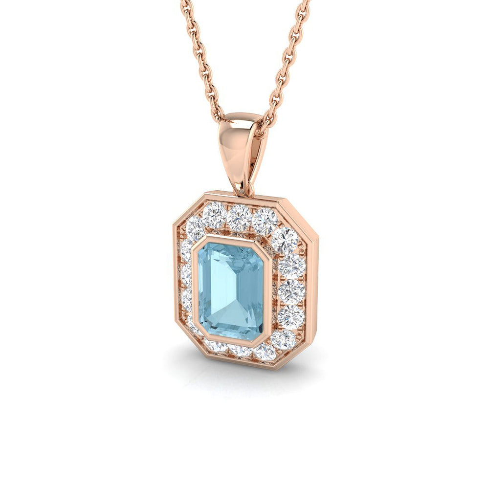 Amide Aquamarine Pendant 1ct to 3ct Gold (Without Chain )
