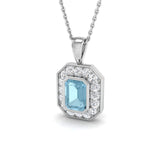 Amide Aquamarine Pendant 1ct to 3ct Gold (Without Chain )