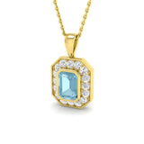 Amide Aquamarine Pendant 1ct to 3ct Gold (Without Chain )
