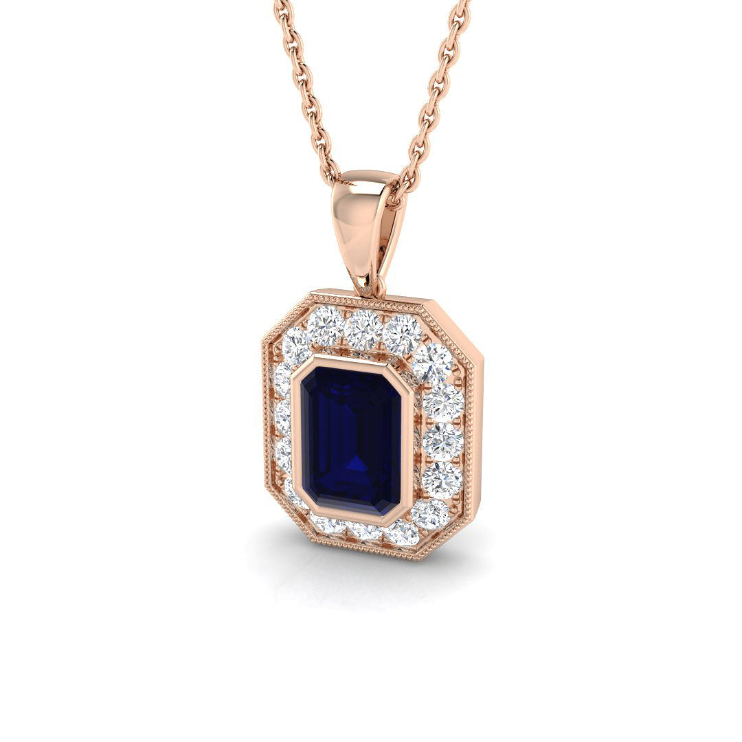 Amide Aquamarine Pendant 1ct to 3ct Gold (Without Chain )