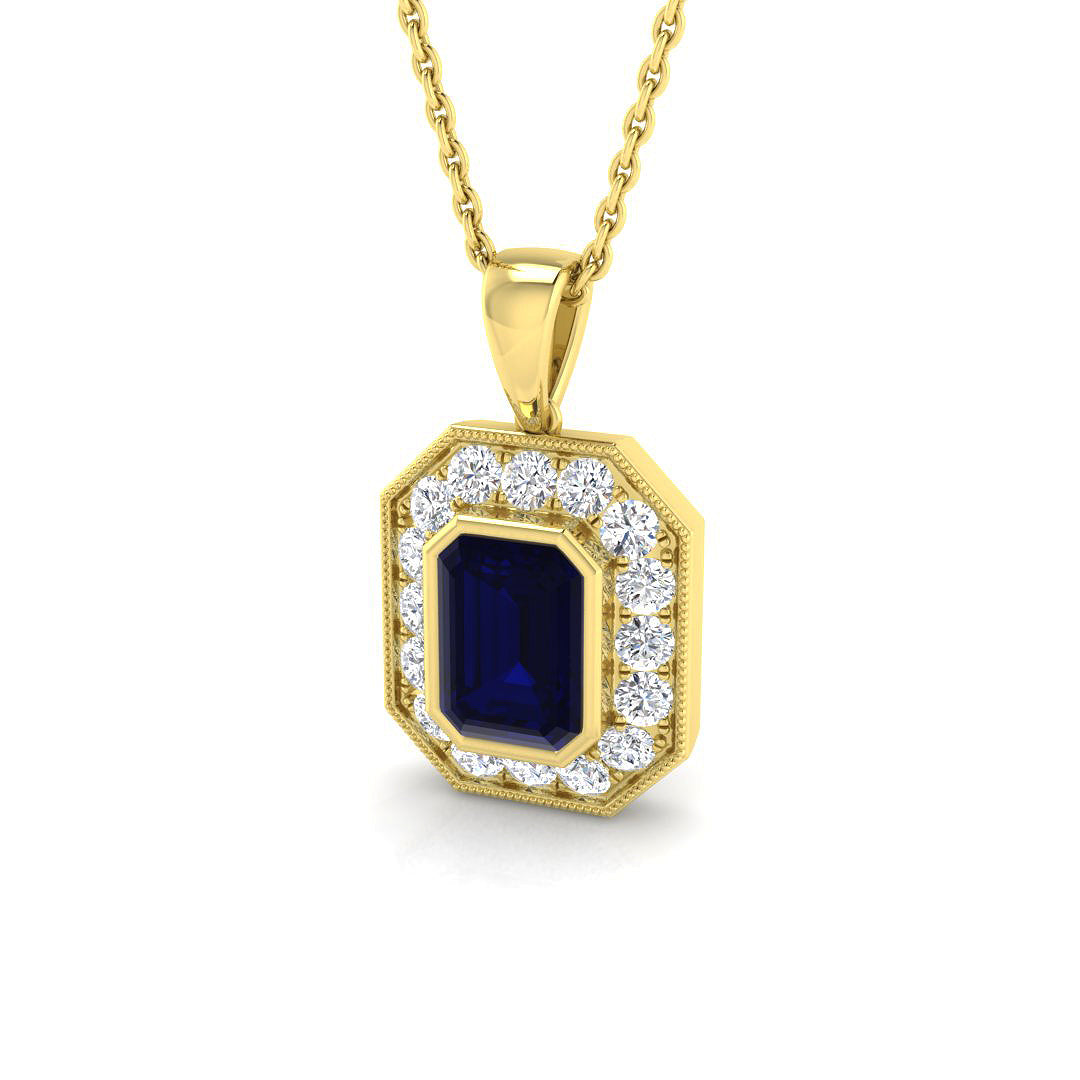 Amide Aquamarine Pendant 1ct to 3ct Gold (Without Chain )