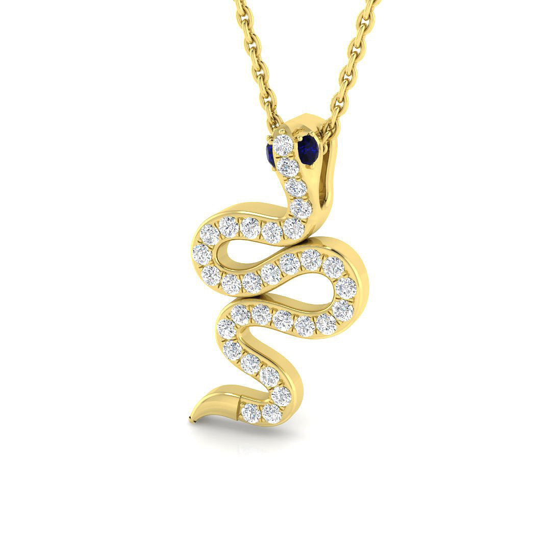 Acorn Sapphire Pendant 0.25ct to 0.5ct Gold (Without Chain )
