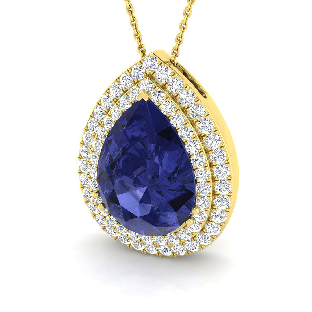 Amnio Tanzanite Pendant 9.5ct Gold (Without Chain )
