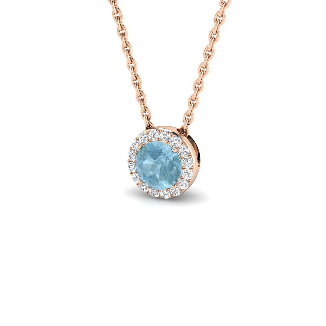 Amode Aquamarine Pendant 0.3ct to 1ct Gold (Without Chain )