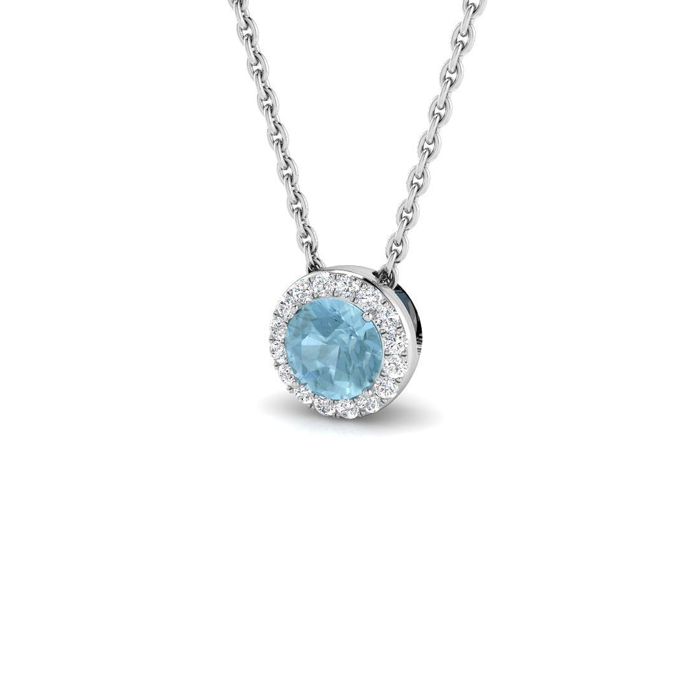 Amode Aquamarine Pendant 0.3ct to 1ct Gold (Without Chain )