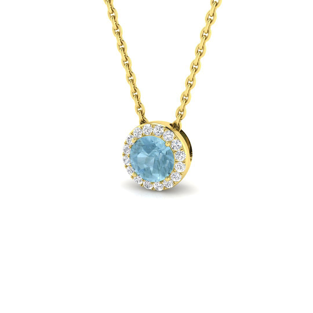 Amode Aquamarine Pendant 0.3ct to 1ct Gold (Without Chain )
