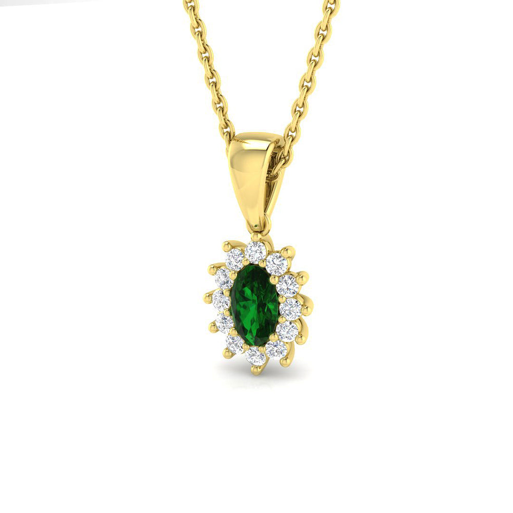 Aisha Gemstone Pendant 0.33ct to 3ct Gold (Without Chain )