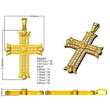 0.80ct – 1.00ct Baguette & Round Diamond Fleur-De-Lis Cross Necklace in Gold & Platinum