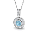 Anjou Aquamarine Pendant 0.75ct to 1ct Gold (Without Chain )