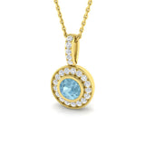 Anjou Aquamarine Pendant 0.75ct to 1ct Gold (Without Chain )