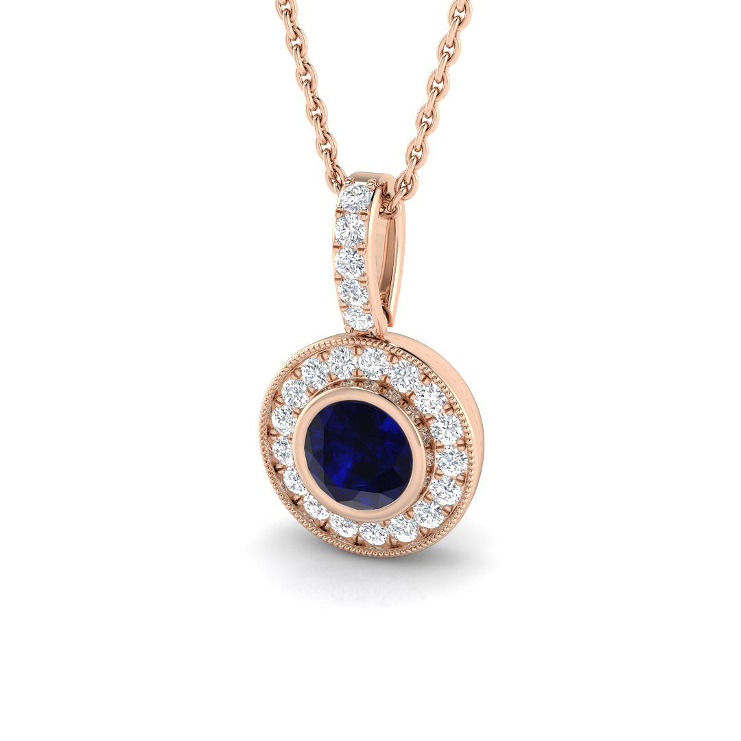 Anjou Aquamarine Pendant 0.75ct to 1ct Gold (Without Chain )