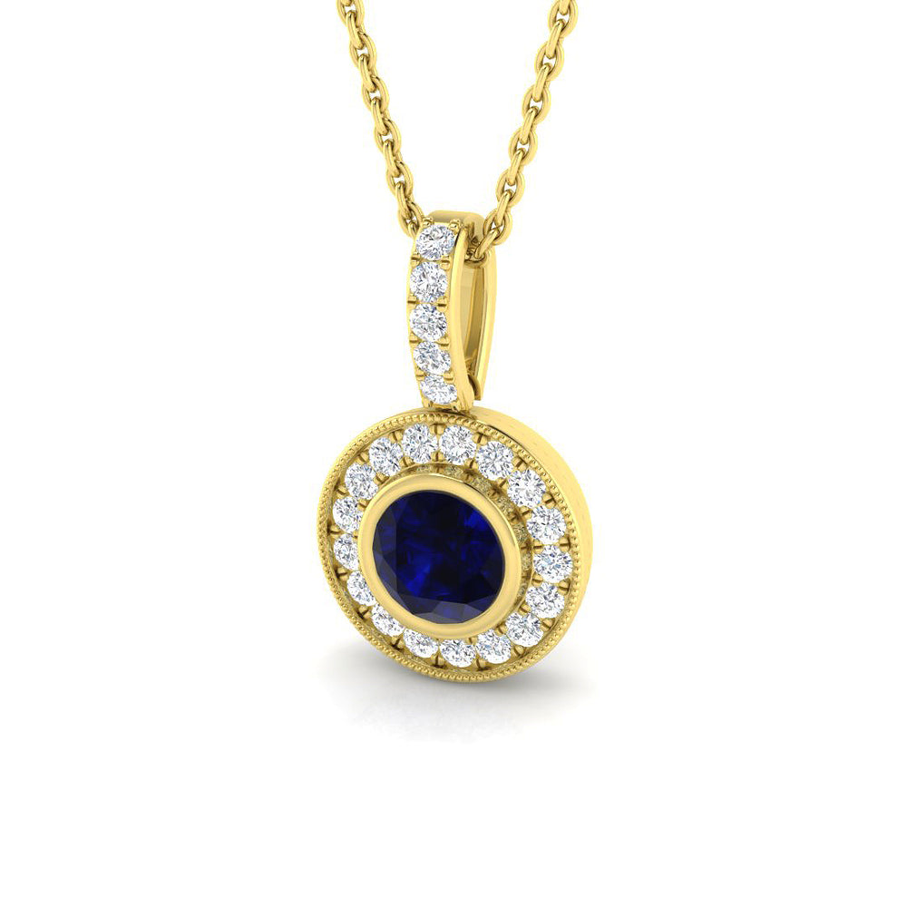 Anjou Aquamarine Pendant 0.75ct to 1ct Gold (Without Chain )