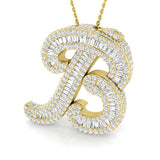 Anhänger aus Weißgold mit Diamanten und dem Anfangsbuchstaben „B“