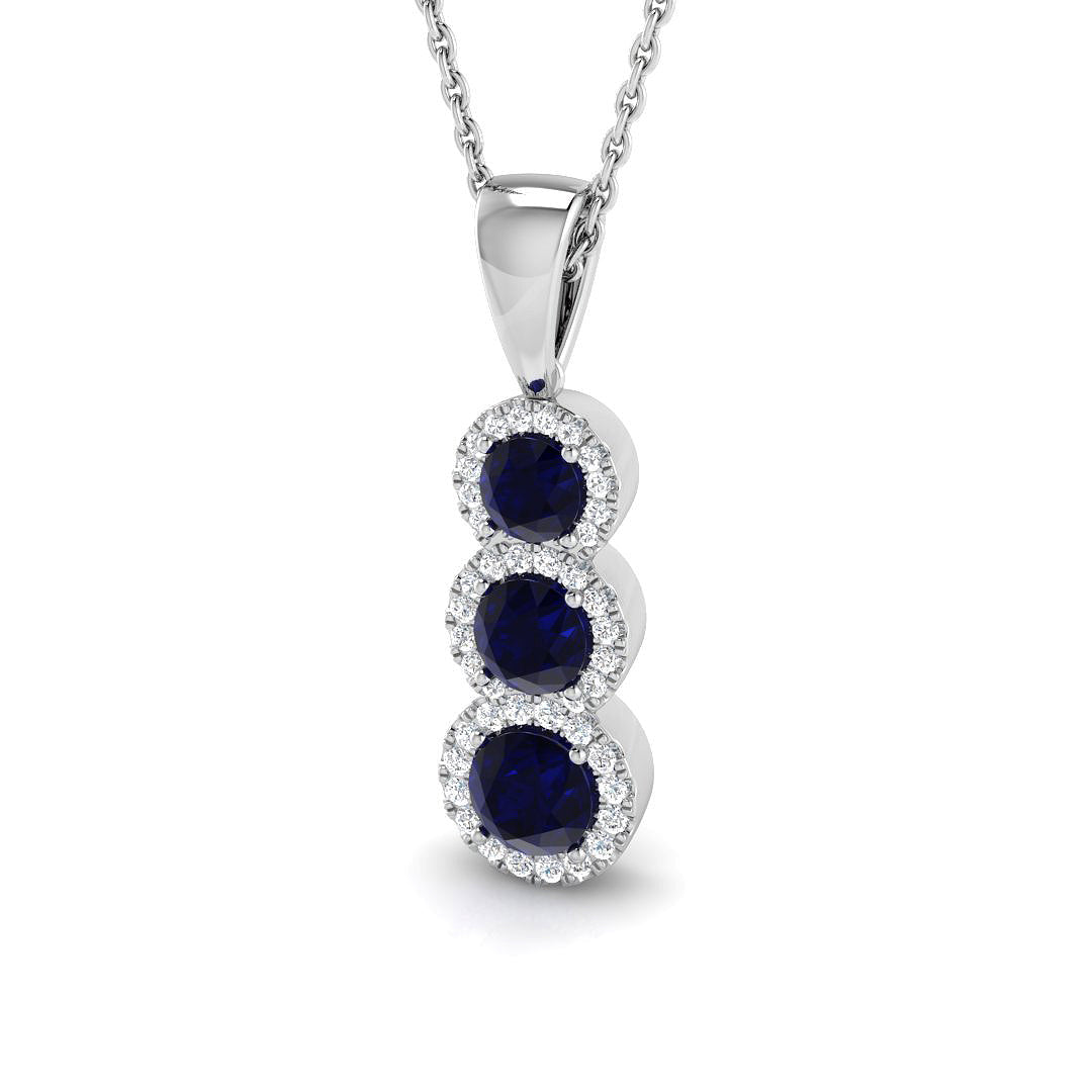 Walter Blue Sapphire Pendant 1ct to 1.5ct Gold (Without Chain )
