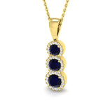 Walter Blue Sapphire Pendant 1ct to 1.5ct Gold (Without Chain )